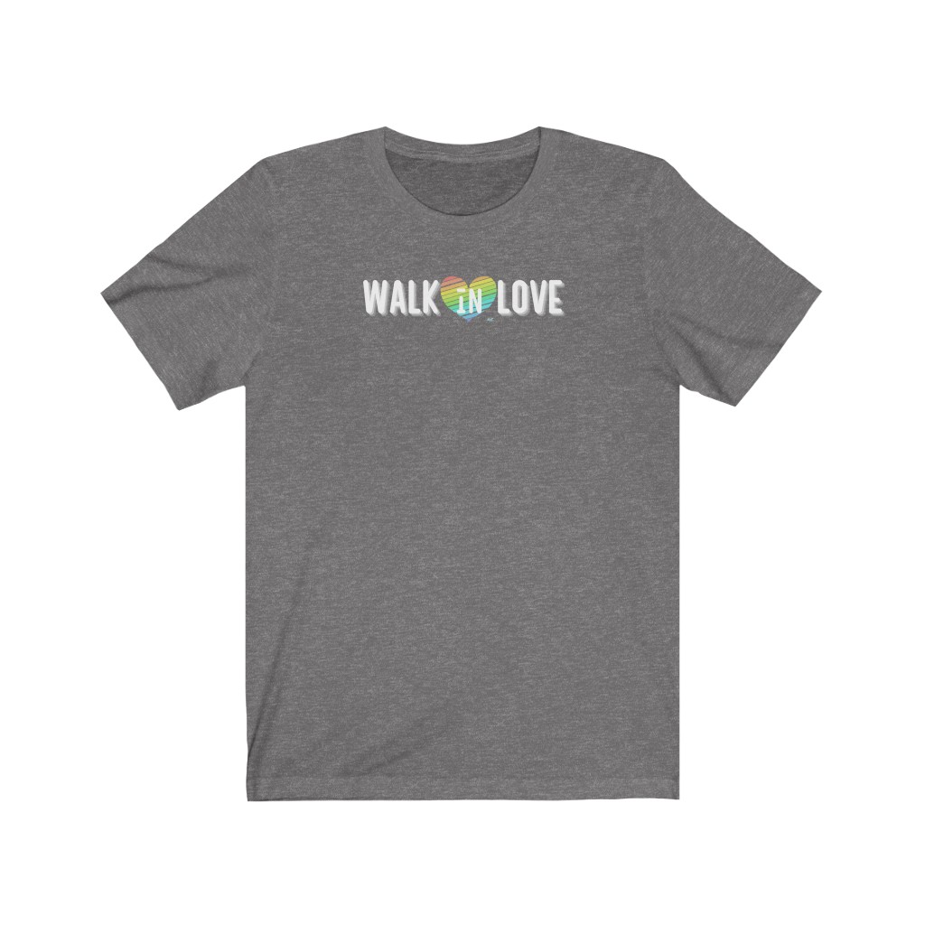 Walk In Love T-Shirt | LGBT Business Owner Lesbian Gay Bisexual Trans Queer BIPOC Human Rights Rainbow Gift, Soft black green – Shenandshanshow